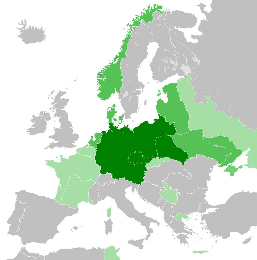 Los territorios ocupados y las administraciones militares del Reich alemán a finales de 1942 Wikimedia