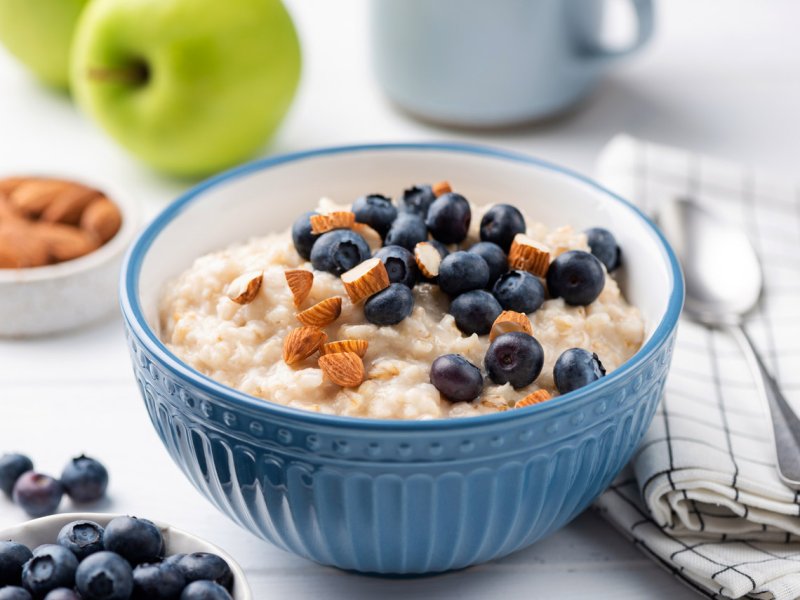 Porridge de avena y arándanos