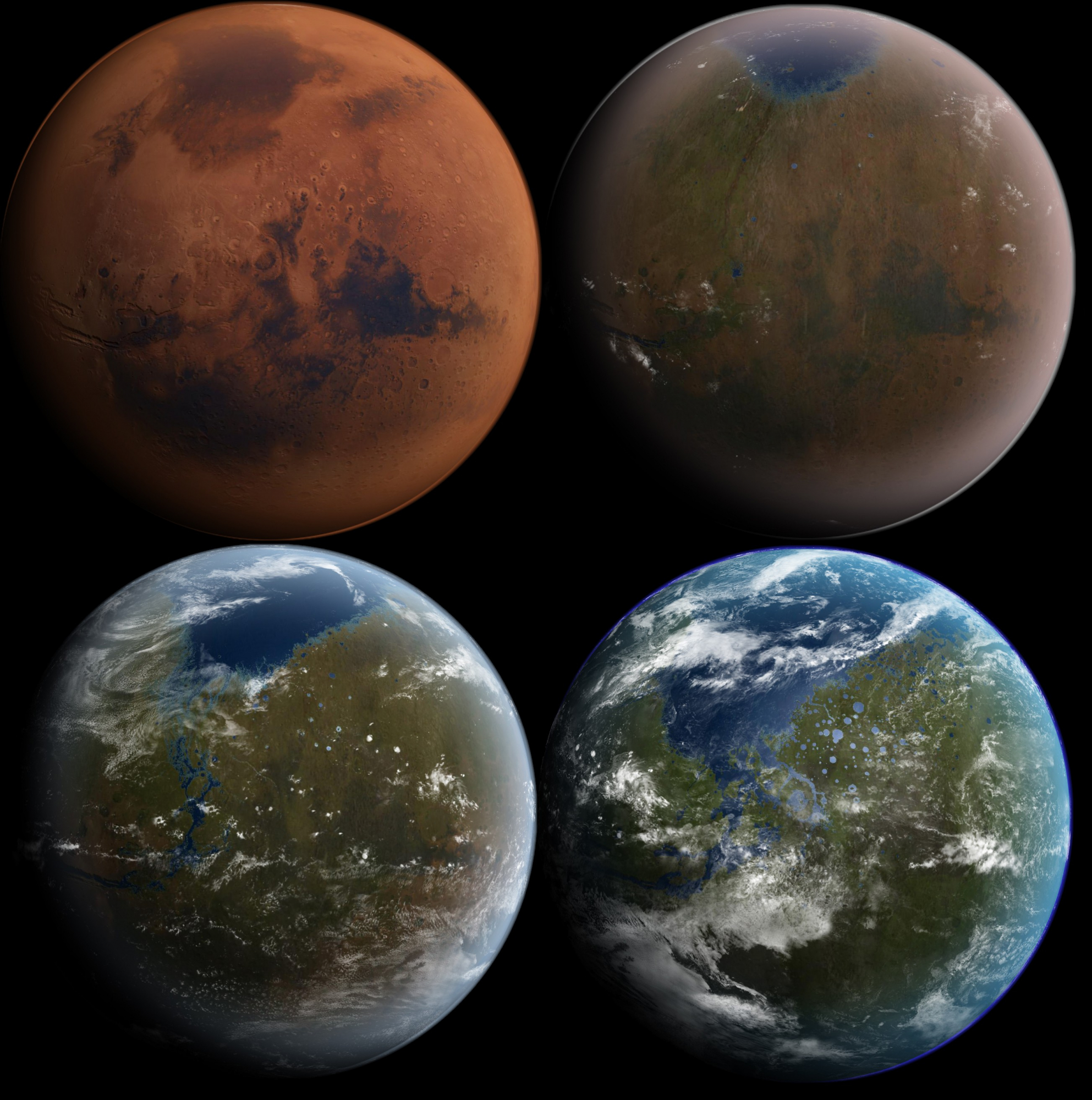 Un ejemplo de terraformación de Marte