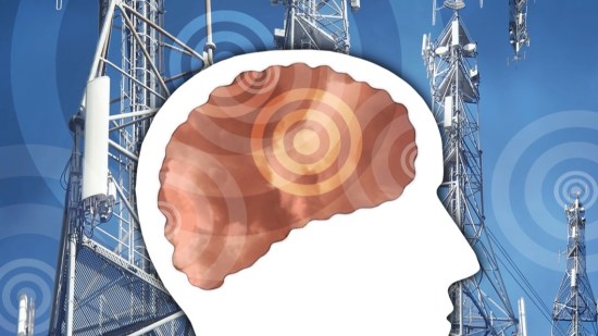 Ilustración, efectos de la radiación en el cerebro