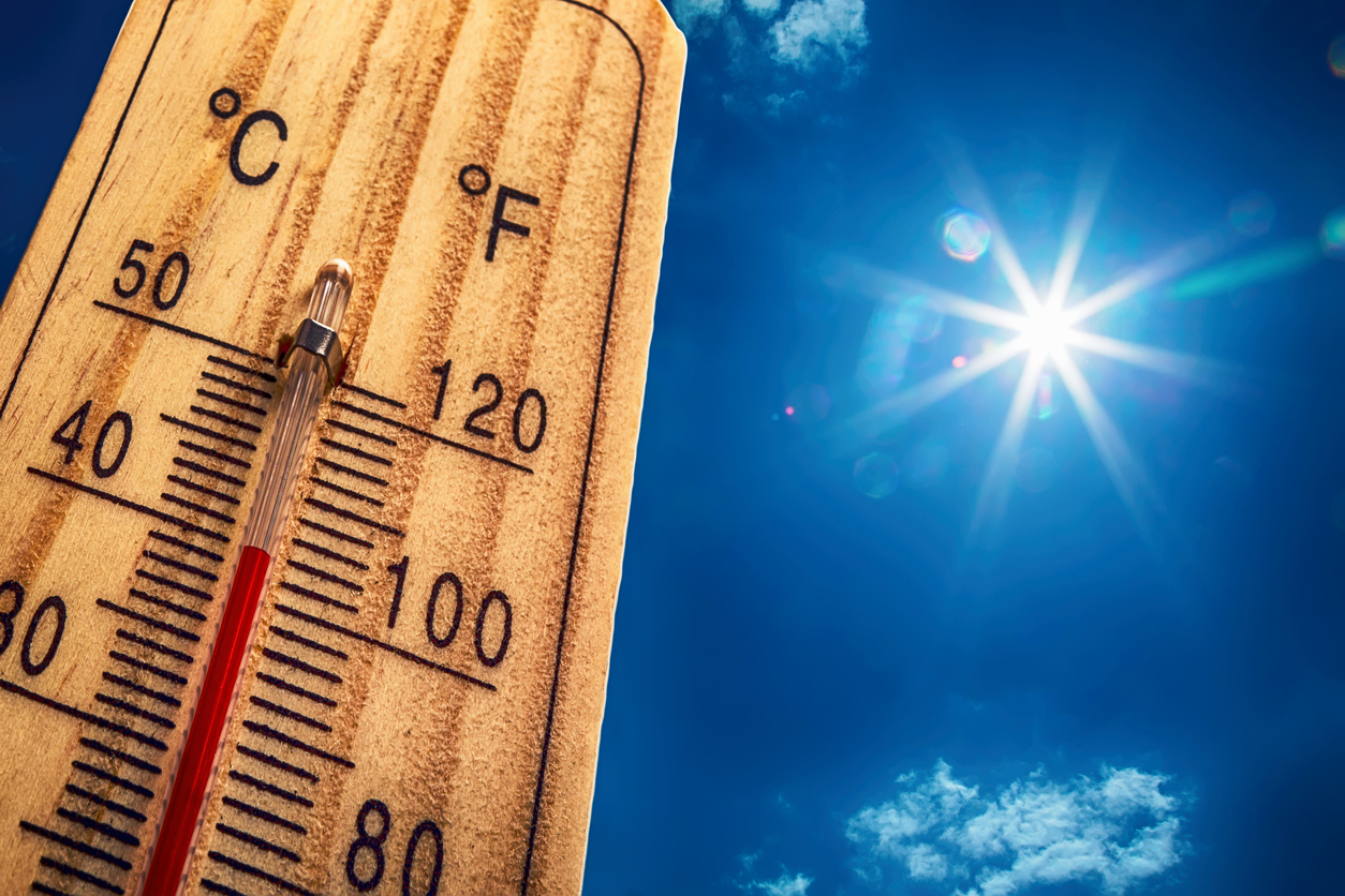 Ola de calor, termómetro