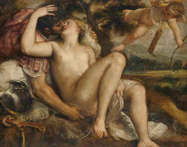 Marte, Venus y Cupido, por Tiziano