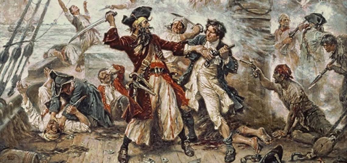 Pirata Barbanegra. Pintura