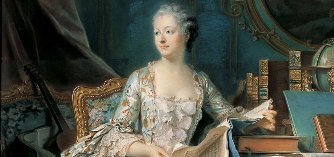 Madame de Pompadour, en un retrato al pastel realizado por Maurice Quentin de La Tour