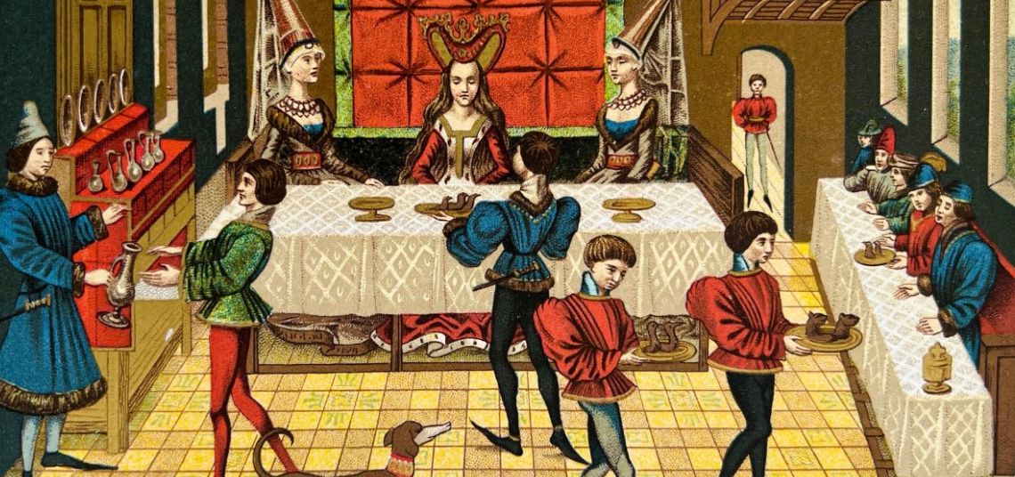 Pintura. Banquete en la Edad Media