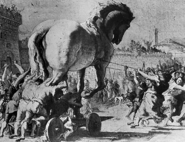 ¿Cuánta gente iba dentro del caballo de Troya?