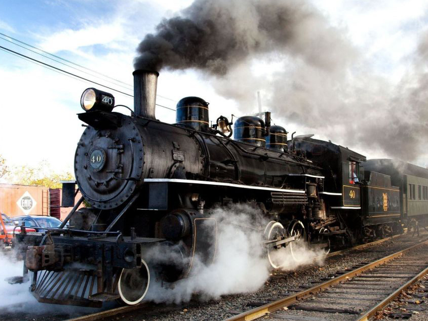 Máquina de vapor de un tren
