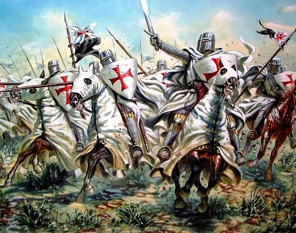 Cruzados combatiendo