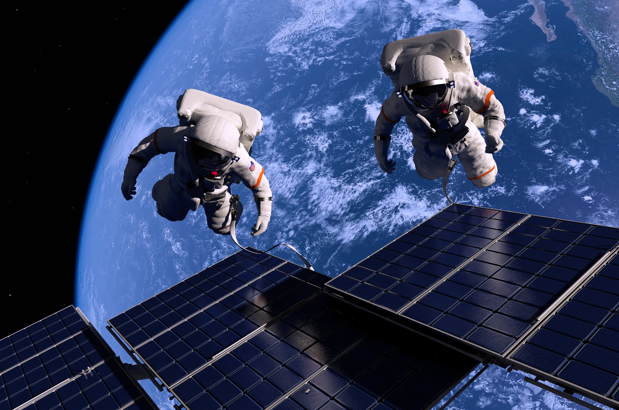 Astronautas viaje espacial
