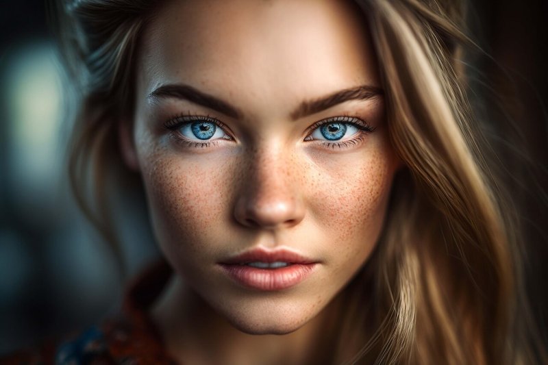 Chica con ojos azules