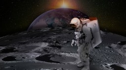 Astronauta en la Luna