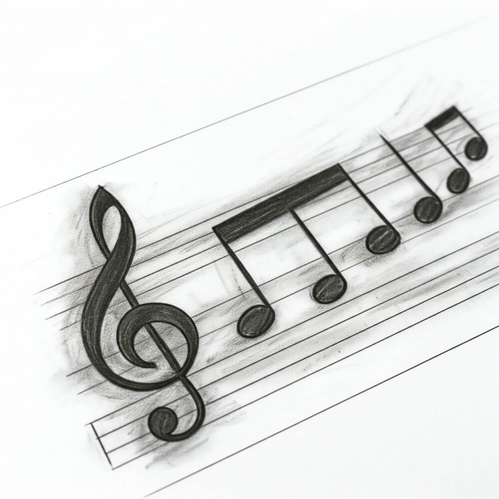 Frases-sobre-musica.-Notas-musicales. Imagen: Gemini