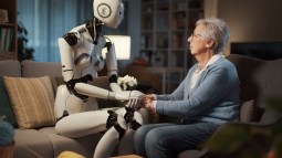 Robot con una mujer mayor