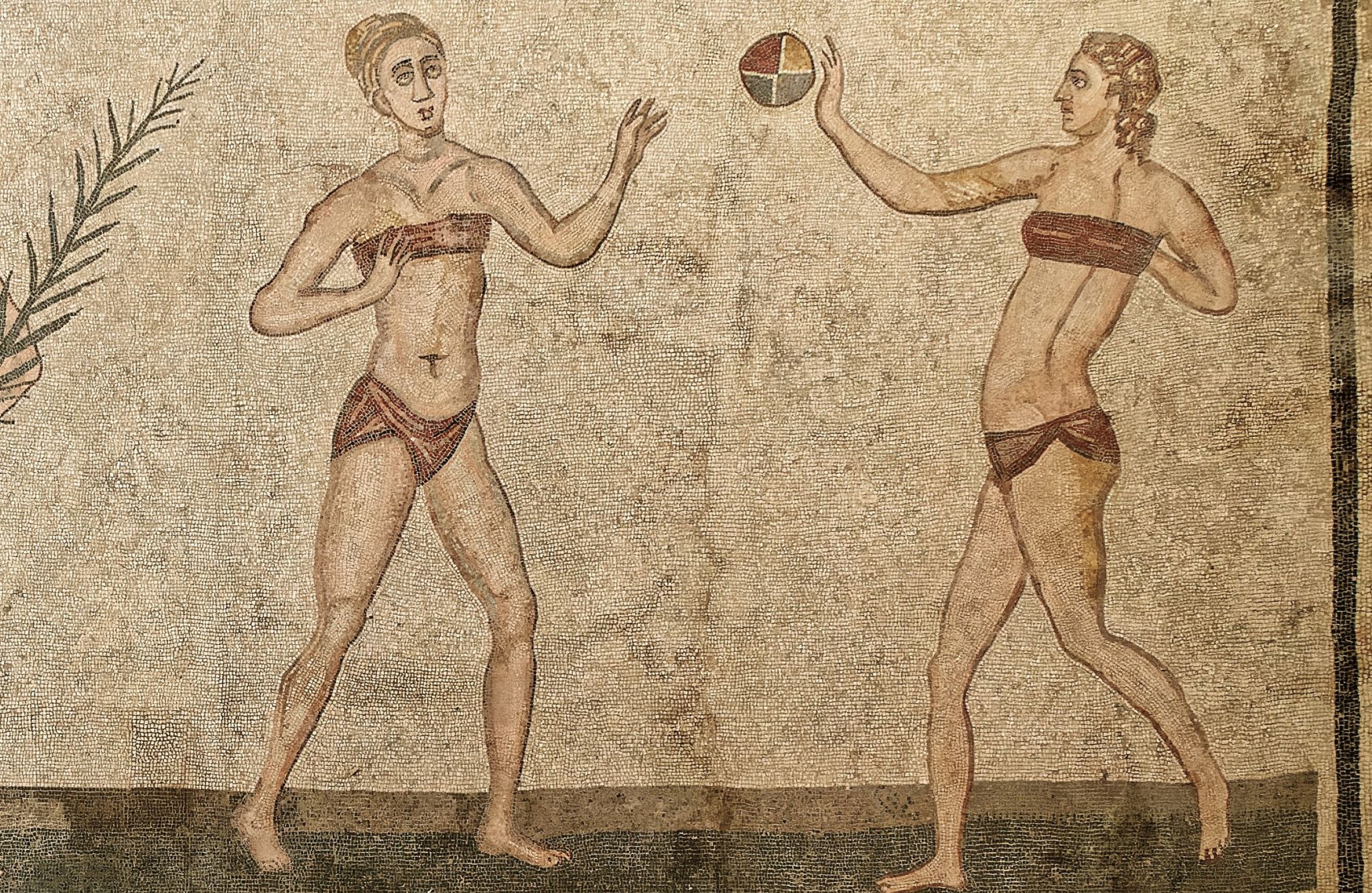 Detalle de un mosaico en la Villa romana del Casale