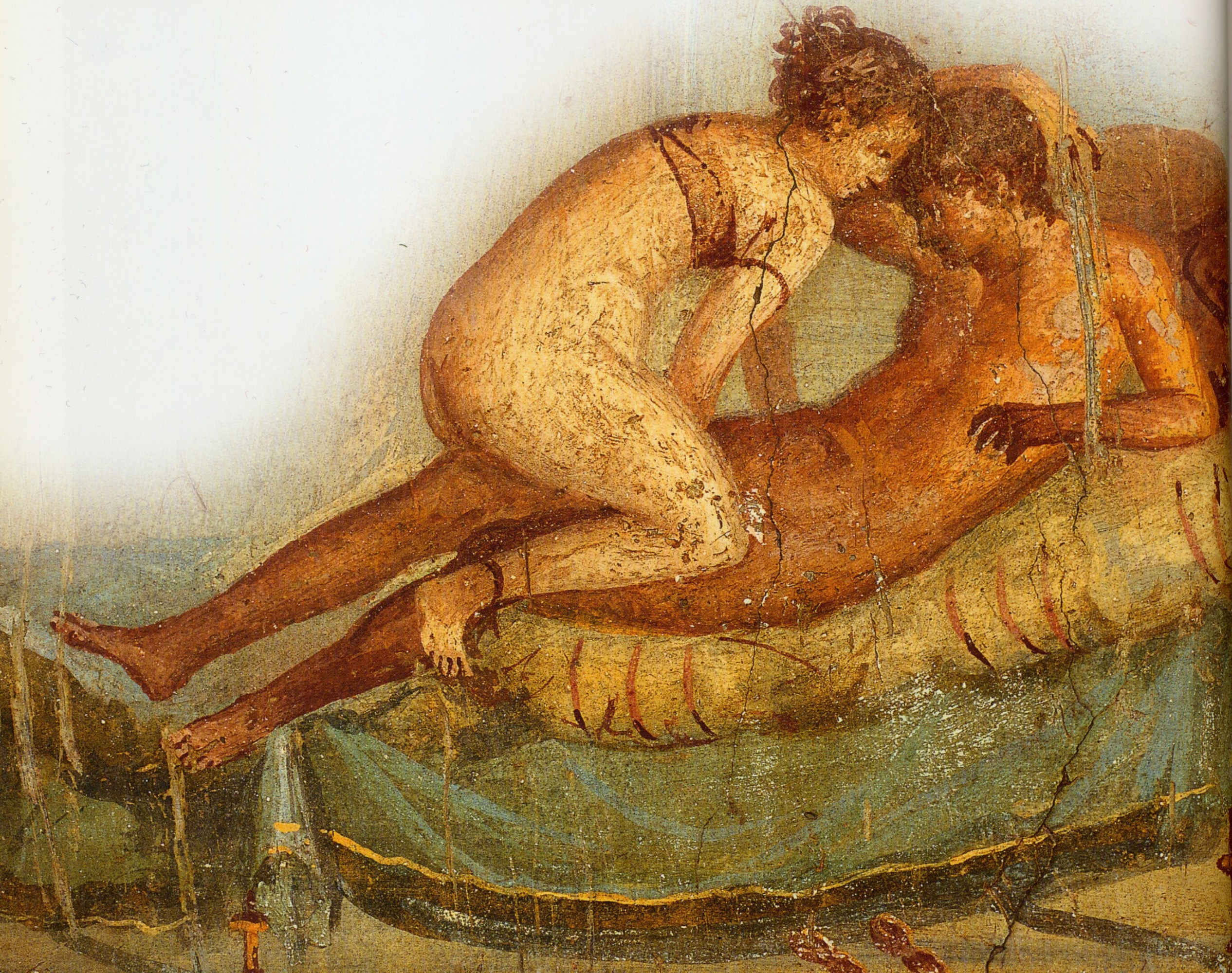 Pintura romana con escena de sexo en Pompeya