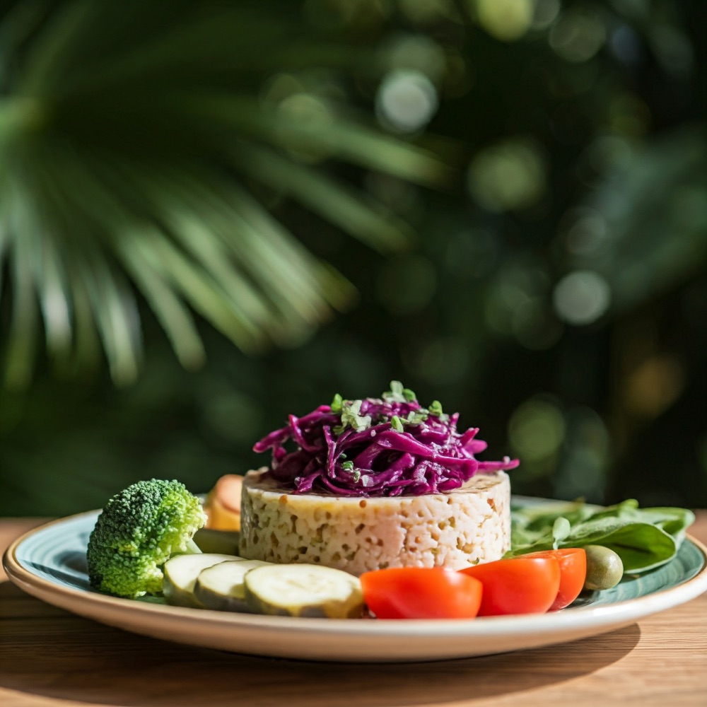 Plato comida saludable. Dieta de una comida al día