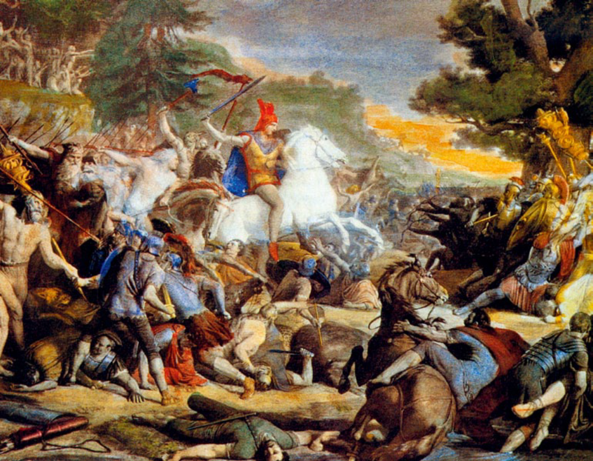Óleo (Friedrich Gunkel, 1857) representa al caudillo germano Arminio