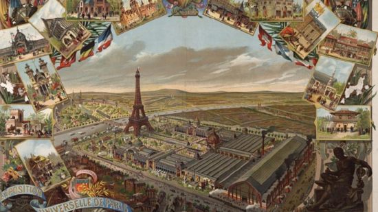 Postal conmemorativa de la Exposición Universal de París del año 1889