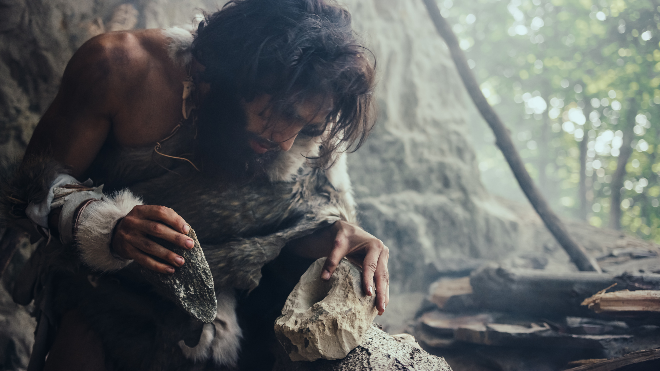 Recreación de la vida de un neandertal
