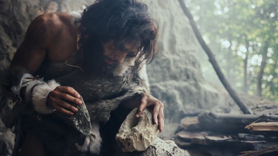 Recreación de la vida de un neandertal