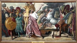 Rómulo lleva al templo de Júpiter las armas del vencido Acrón
