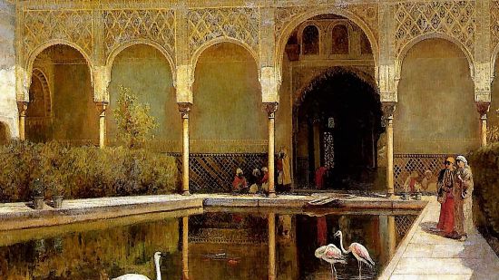 pintura-patio-alhambra-granada
