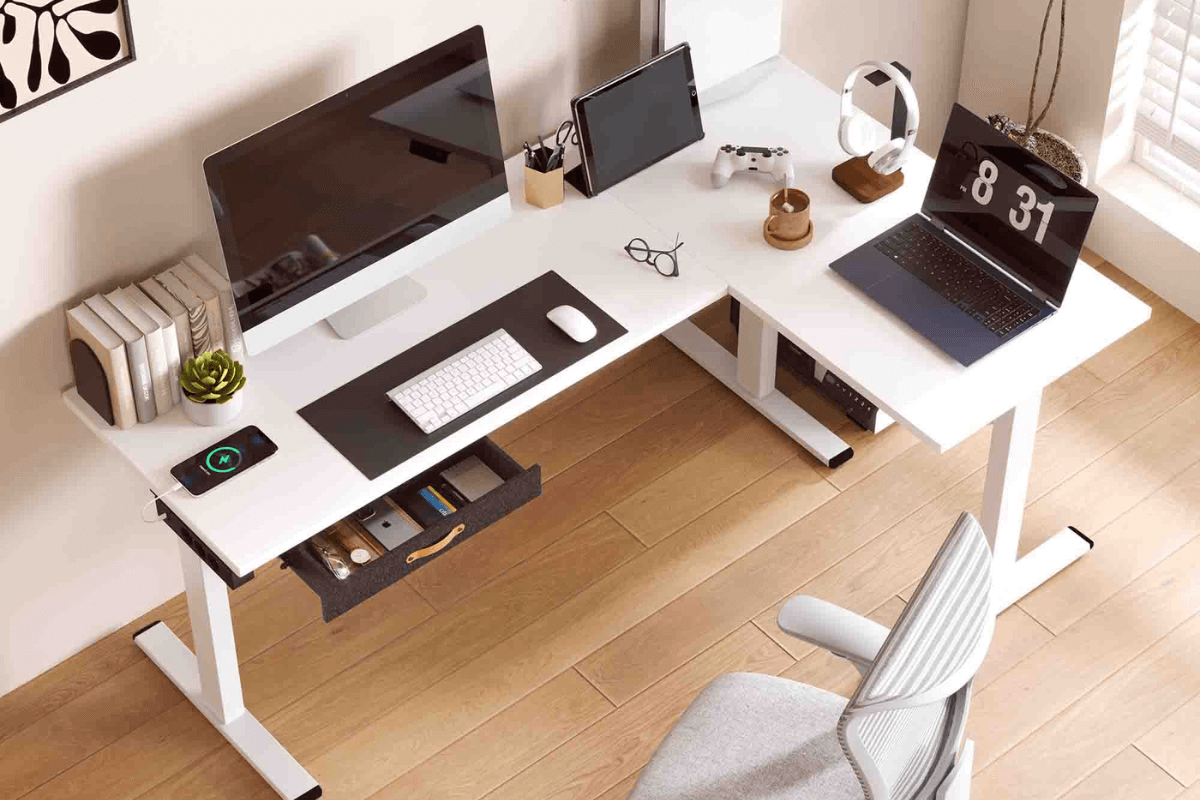 Escritorio elevable esquinero FlexiSpot