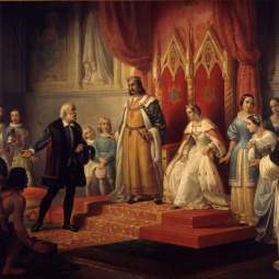 Cristóbal Colón en la corte de los Reyes Católicos
