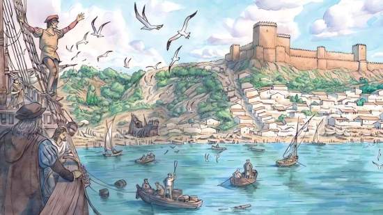 Ilustración de Sanlúcar de Barrameda en el siglo XVI