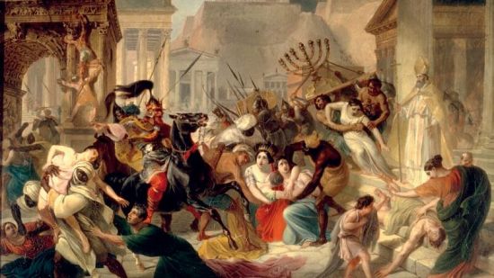 Genserico a caballo durante el saqueo de Roma