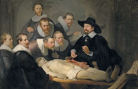 Lección de anatomía, de Rembrandt.