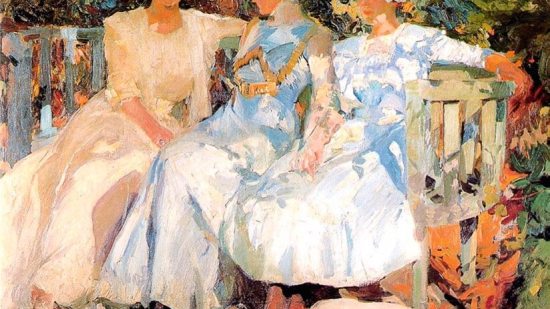 Mi mujer y mis hijas en el jardín, de Sorolla