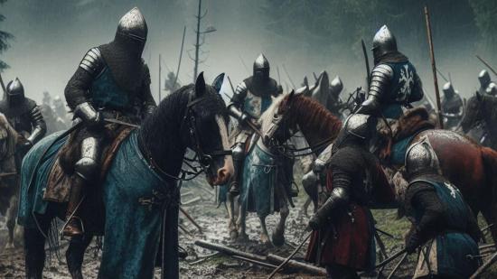 Recreación fantasiosa de la batalla de Azincourt