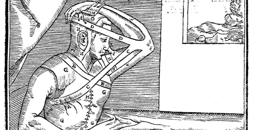 Ilustración de texto médico quirúrgico del siglo XVI. 