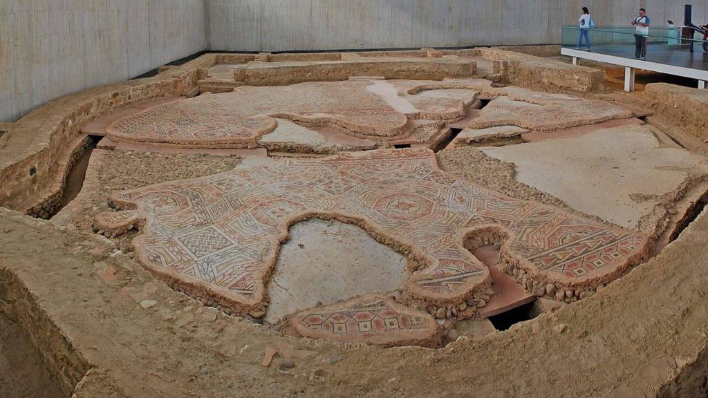Sección de las termas romanas de La Olmeda
