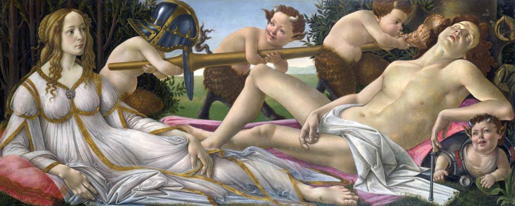 Venus y Marte, de Botticelli. Dioses de la mitología romana