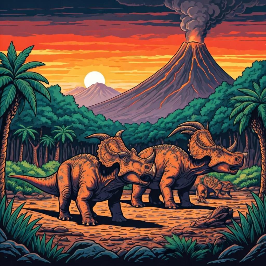 El reinado de los dinosaurios durante el Cretácico, una era de esplendor y diversidad. 