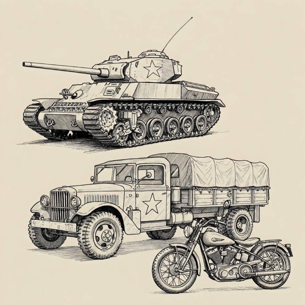 Vehículos de guerra.