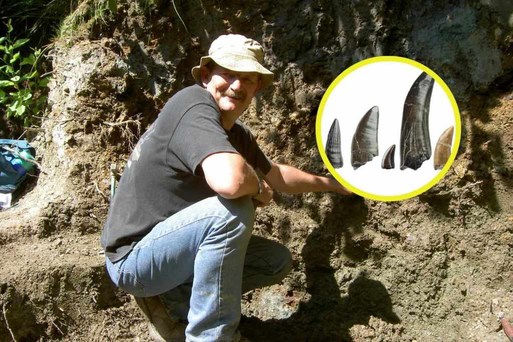Dave Brockhurst en el sitio del hallazgo de los dientes