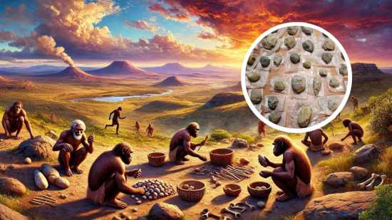 En Melka Wakena, un yacimiento con más de 1,5 millones de años, se han encontrado pruebas de que los primeros homínidos no solo fabricaban herramientas de piedra. Ilustración artística del asentamiento