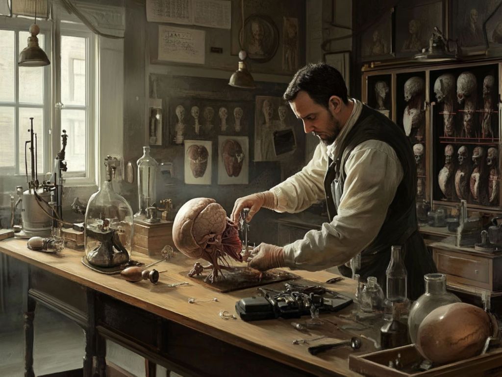 Recreación ficticia del laboratorio de Frankenstein