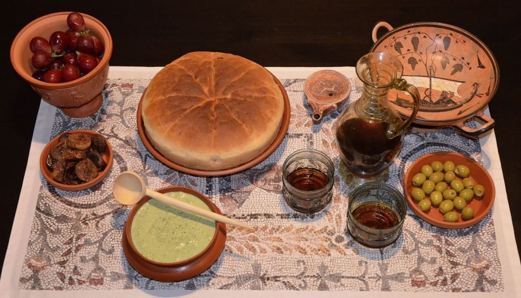 Platos y bebidas de la gastronomía de la Roma antigua