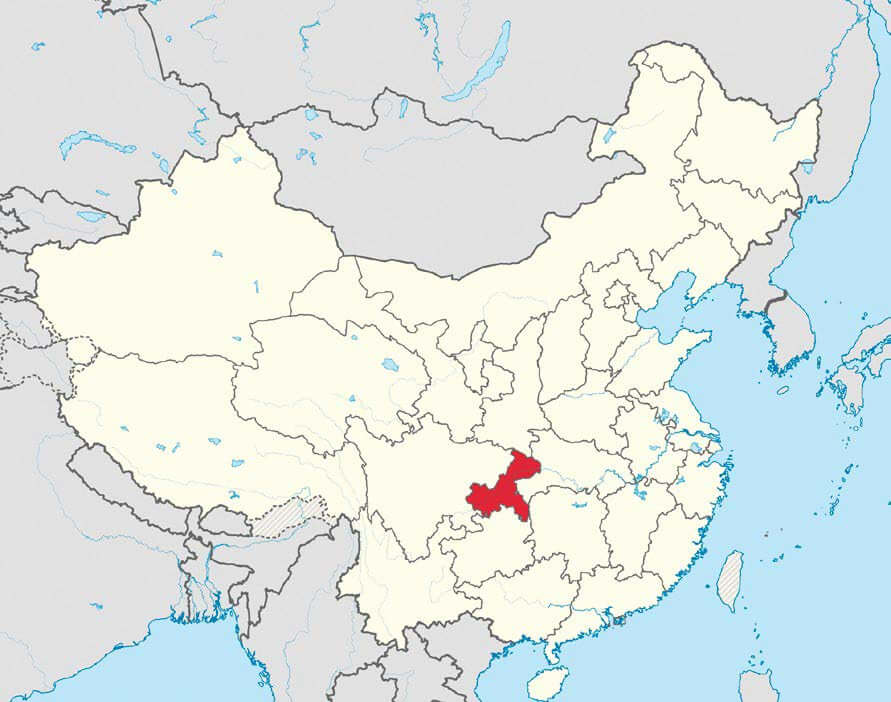 Ubicación geográfica de la ciudad de Chongqing