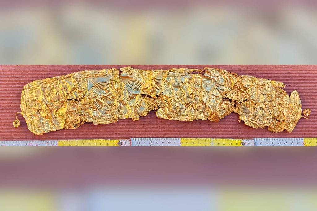 Un antiguo adorno de oro, con más de 2.500 años de antigüedad, habría sido parte de un cinturón de cuero