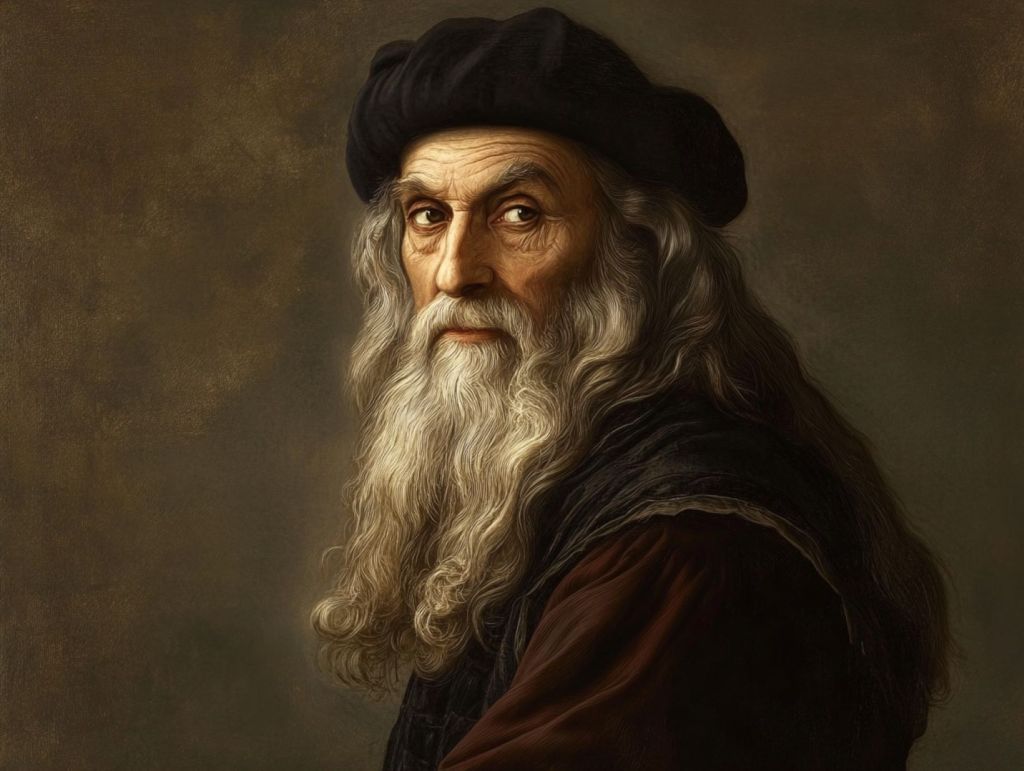 Retrato fantasioso de Da Vinci anciano