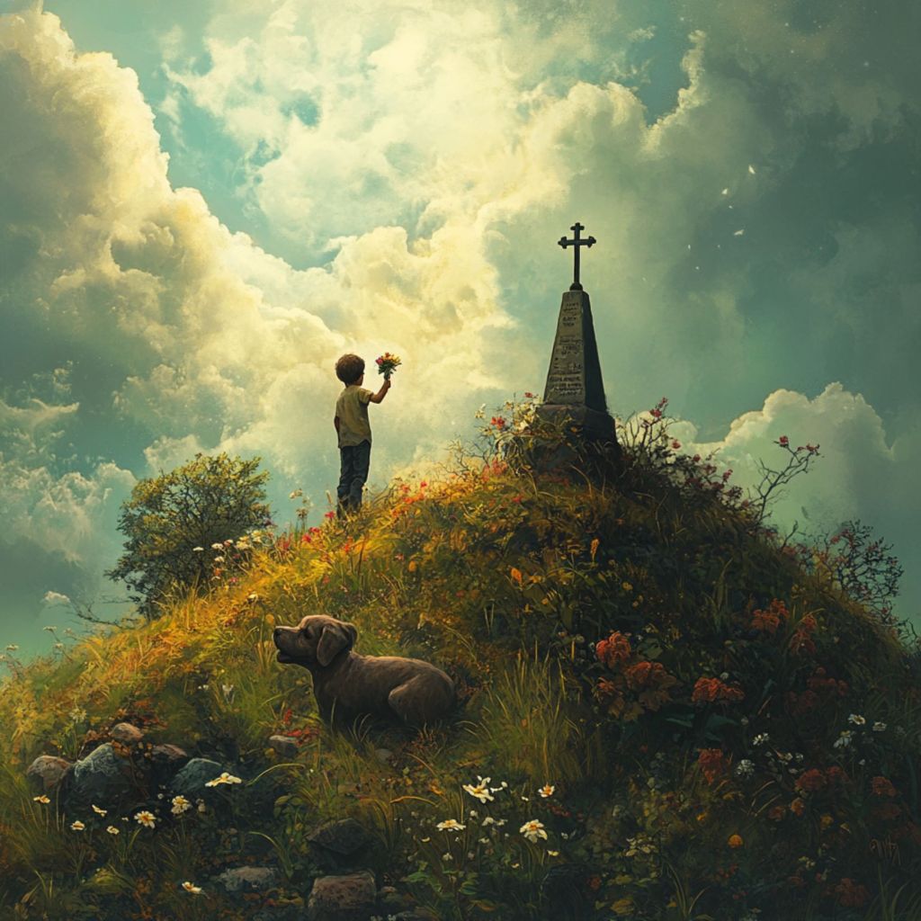 Recreación ficticia de un cementerio
