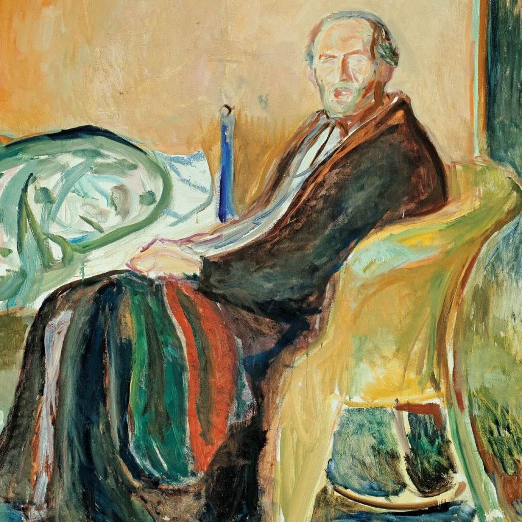 Autorretrato de Edvard Munch tras superar la gripe española