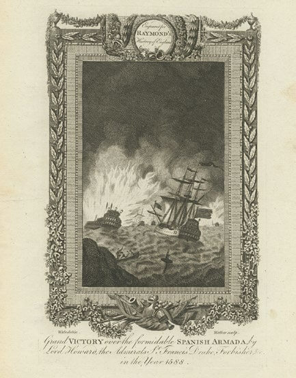Grabado inglés sobre la Armada Invencible