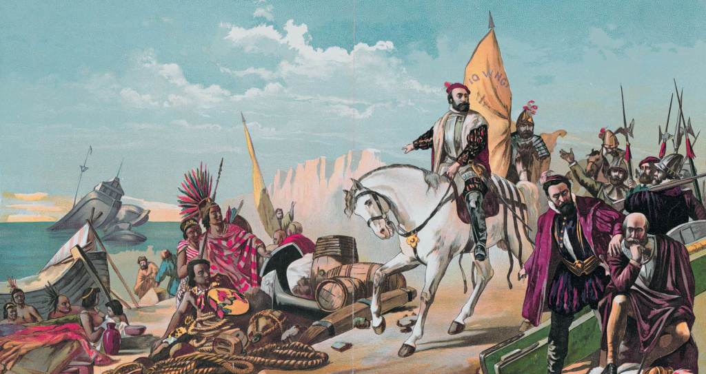 Hernán Cortés hunde su flota para que sus hombres no abandonen