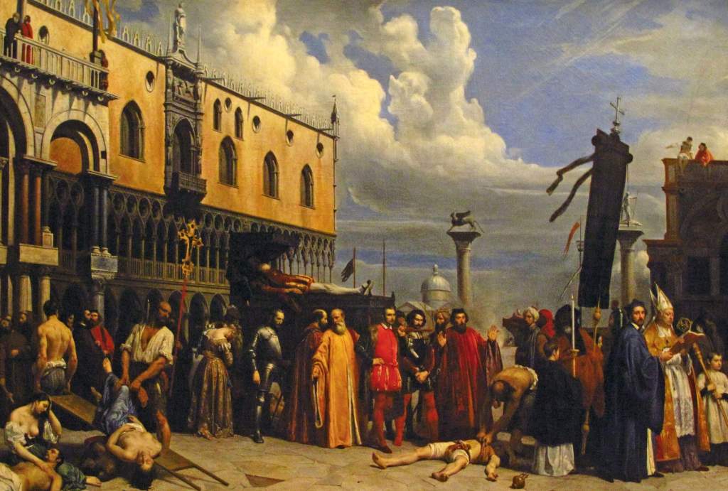 Homenaje fúnebre a Tiziano, muerto en venecia durante la peste de 1576
